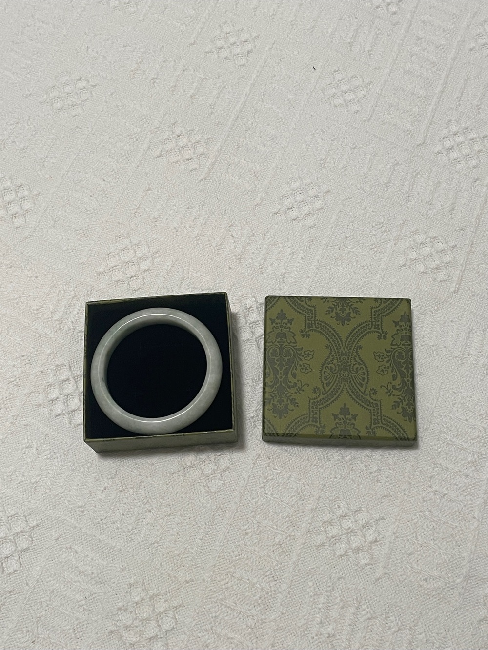 Solid Jade Bangle Bracelet with gift velvet lined Decorative Box